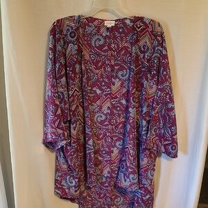LuLaRoe Purple and Light Blue Paisley Kimono